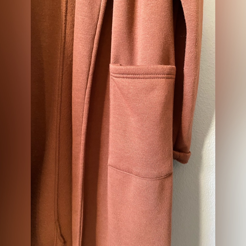 Stylish Burnt Orange Brown Long Coat Medium NWOT - Picture 5 of 14
